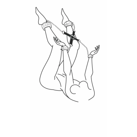 EasyToys Adjustable Leather Hogtie Restraint - Black Bondage Connector