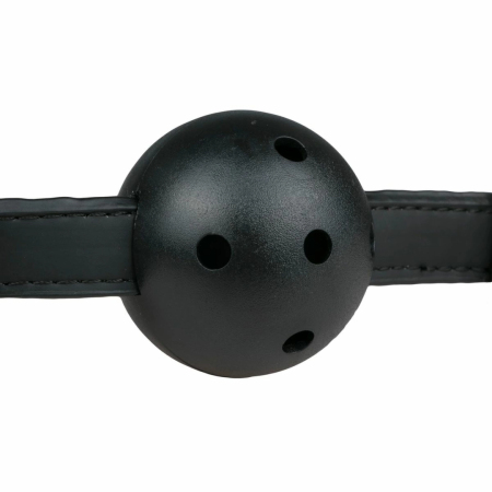Easytoys Adjustable PVC Ball Gag Black - Faux Leather Comfort Strap