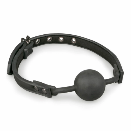 EasyToys Silicone Ball Gag Adjustable Strap Black Comfortable Design