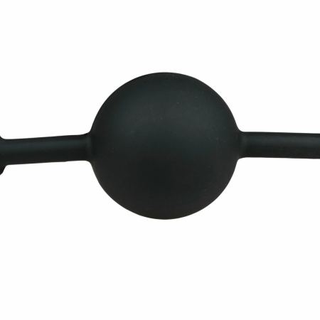 EasyToys Silicone Ball Gag Adjustable Strap Black Comfortable Design
