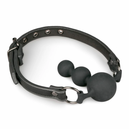 EasyToys Silicone Bead Gag Adjustable Strap Black 8718627528235