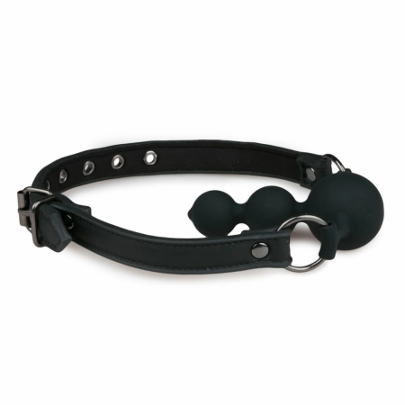 EasyToys Silicone Bead Gag Adjustable Strap Black 8718627528235