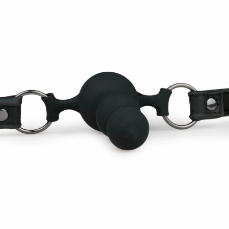 EasyToys Silicone Bead Gag Adjustable Strap Black 8718627528235