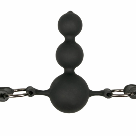 EasyToys Silicone Bead Gag Adjustable Strap Black 8718627528235