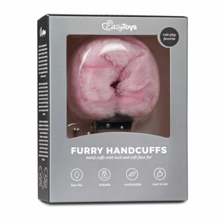 EasyToys Plush Handcuffs Pink - Soft Adjustable Restraint System