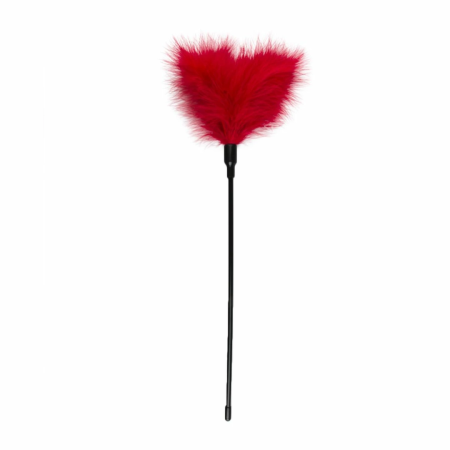 EasyToys Red Feather Tickler - Long Handle Sensual Accessory