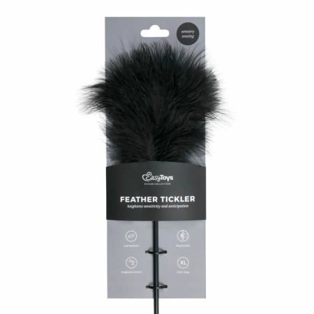 Ouch! Long Feather Tickler Black - Precision Sensual Accessory