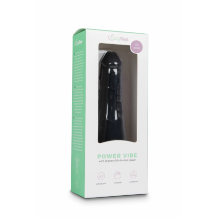 EasyToys Silicone Vibrator Black - Textured Surface, Adjustable Vibration