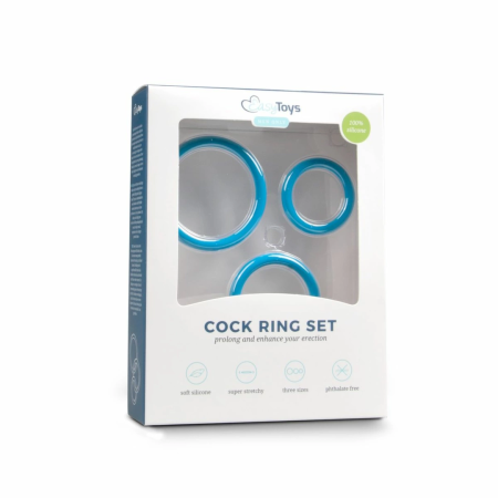 Mister B Three Size Silicone Ring Set Blue - Flexible Comfort System