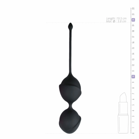 EasyToys Black Kegel Double Training Balls - Anatomical Silicone System