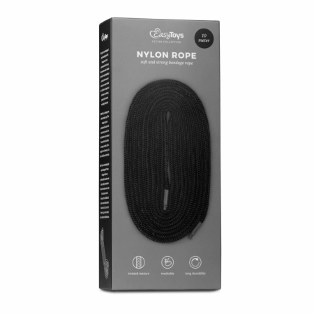 EasyToys Rope 10m Black - Durable Soft Nylon Bondage Cord