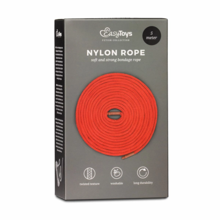 EasyToys Bondage Rope 5m Red - Soft Multifunctional Restraint Cord