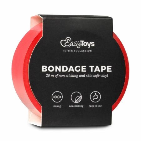 EasyToys Bondage Tape Red 20m - Flexible Non-Sticky Restraint Roll