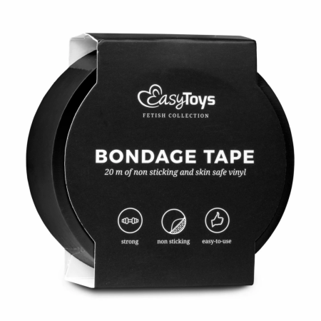 EasyToys Bondage Tape Black 20m - Multi-Functional Restraint System