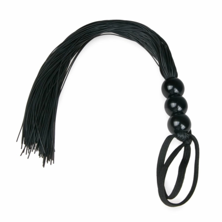 EasyToys Black Silicone Impact Whip with Ergonomic Handle 45cm