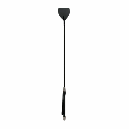 Ouch! Black Leather Impact Tool with Decorative Metal Caps, 45 cm
