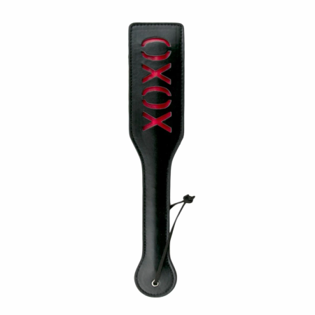 Rimba Black Leather Paddle XOXO - Sturdy Model with Decorative Cutout