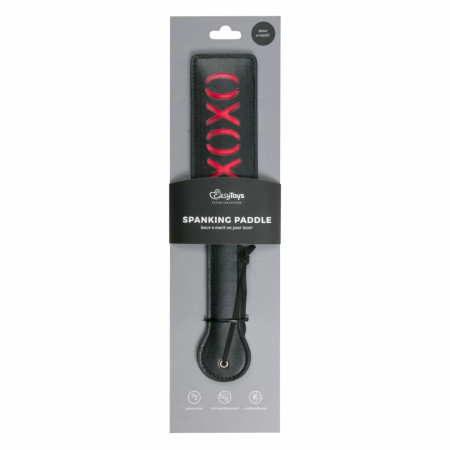 Rimba Black Leather Paddle XOXO - Sturdy Model with Decorative Cutout