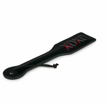 Rimba Black Leather Paddle XOXO - Sturdy Model with Decorative Cutout