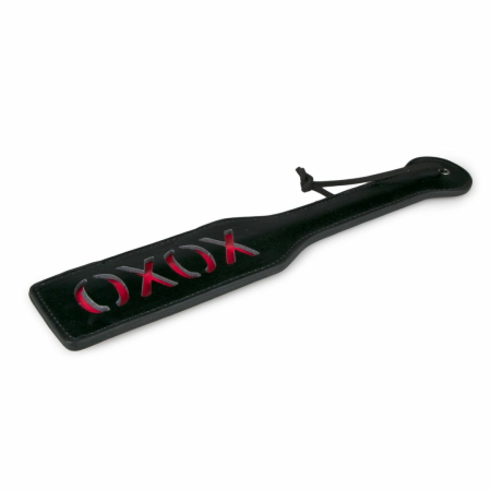 Rimba Black Leather Paddle XOXO - Sturdy Model with Decorative Cutout