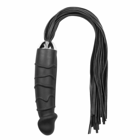 EasyToys Silicone Impact Flogger with Anatomic Grip Black 37cm