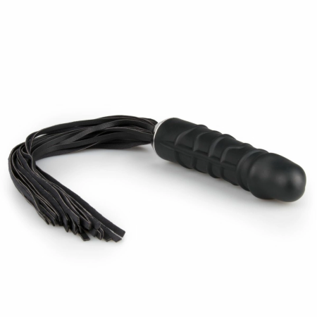 EasyToys Silicone Impact Flogger with Anatomic Grip Black 37cm