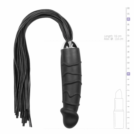 EasyToys Silicone Impact Flogger with Anatomic Grip Black 37cm