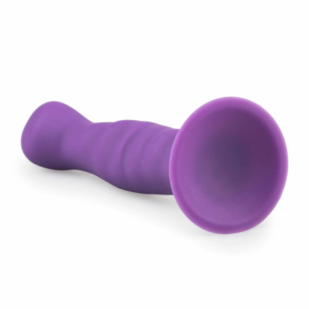 EasyToys Silicone Model with Suction Base Purple 18 cm - Ribbed Surface