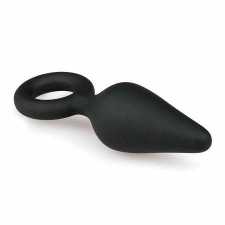 EasyToys Silicone Black Plug with Pull Ring - Small, Ergonomic Design