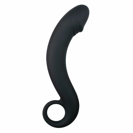 TOYZ4LOVERS Silicone Black Anal Massager Curved Prostate Model
