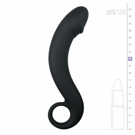 TOYZ4LOVERS Silicone Black Anal Massager Curved Prostate Model