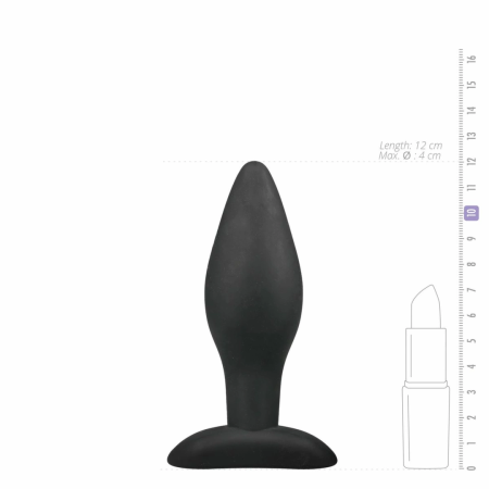 EasyToys Silicone Anal Plug Medium Black - Flexible Ergonomic Model