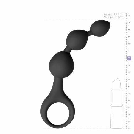 EasyToys Silicone Prostate Model with Graduated Beads, Black, 20 cm
