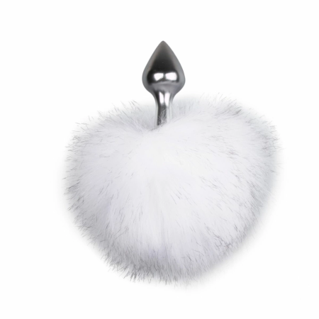 EasyToys Aluminium Plug with White Fluffy Bunny Tail - Medium Size