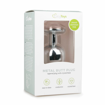 Rimba Aluminium Intimate Plug with Large Crystal - Medium Size