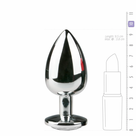 Rimba Aluminium Intimate Plug with Large Crystal - Medium Size