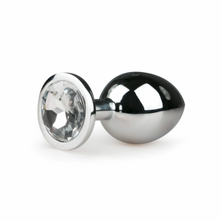 Rimba Metal Plug Silver M with Clear Crystal Accent, Aluminium, Medium