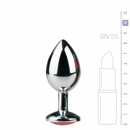 Rimba Metal Intimate Plug Silver-Pink Medium - Aluminum, Crystal Accent