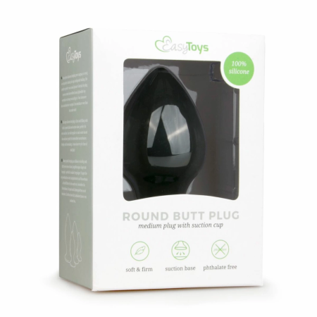 EasyToys Round Plug Black XL - Silicone Intimate Accessory with Suction Base