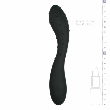 Sinner Gear Curved Silicone Model with Stimulating Surface Black 20cm
