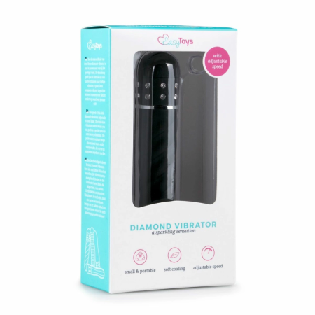 Love Diamond Black Mini Vibrator - Textured Multi-Speed Compact Model