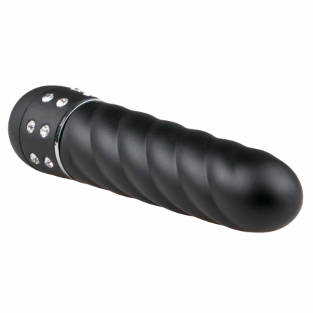 Love Diamond Black Mini Vibrator - Textured Multi-Speed Compact Model