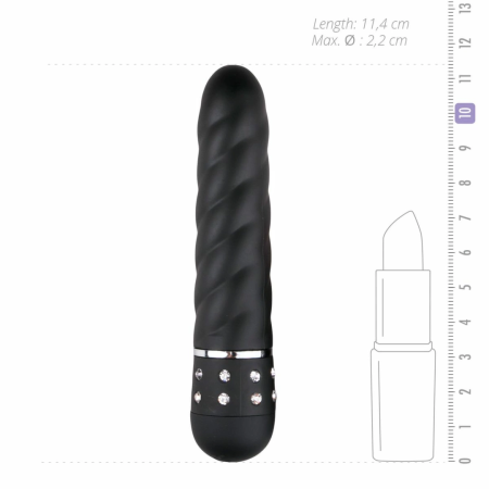 Love Diamond Black Mini Vibrator - Textured Multi-Speed Compact Model