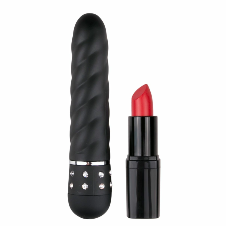 Love Diamond Black Mini Vibrator - Textured Multi-Speed Compact Model