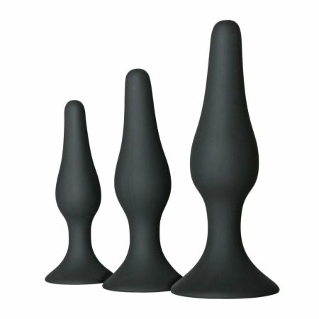 EasyToys Anal Training Set - 3 Size Silicone Model, Black