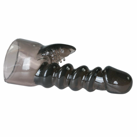 Easytoys Spiral Wand Attachment Black - Textured Silicone Head Cover