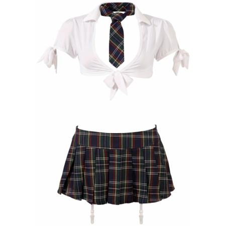 Zado Schoolgirl Costume Set - Classic Plaid, Two-Piece, Size Adjustable