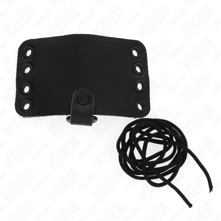 KINK Leather Adjustable Ring with Lace Closure - Black, Custom Fit