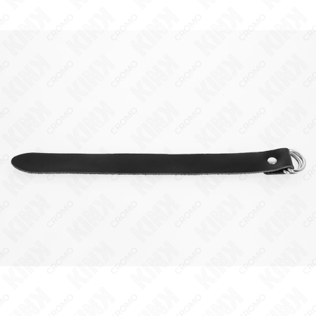 KINK Leather Adjustable Ring with Pressure Closure 22x2 cm Black