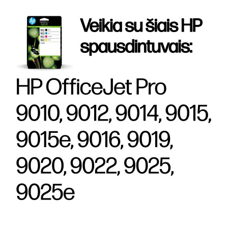 HP 963 Originalių Rašalo Kasetės Rinkinys (Juoda/Cian/Magenta/Geltona)